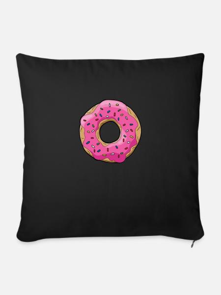 Krapfen - Sofakissenbezug 45 x 45 cm - Schwarz