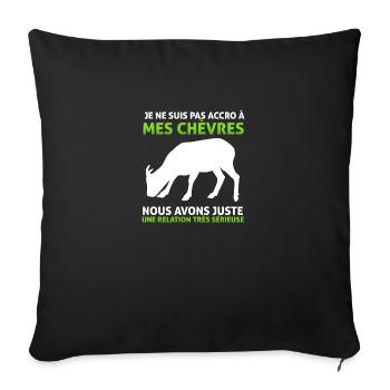 Chèvres Je Ne Suis Pas Accro Humour Chèvre - Housse de coussin décorative 45 x 45 cm - noir - Devant