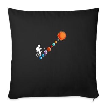 vélo au soleil cyclisme Sauver l’environnement de la planète - Housse de coussin décorative 45 x 45 cm - noir - Devant