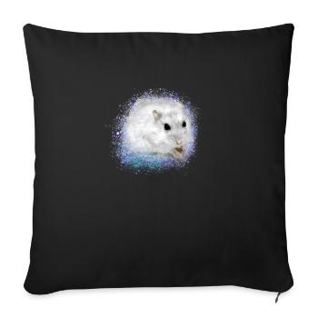 hamster, graffiti,painting,blue,turquoise,dwarf hamster - Sofa pillowcase 17,3'' x 17,3'' (45 x 45 cm) - black - Front