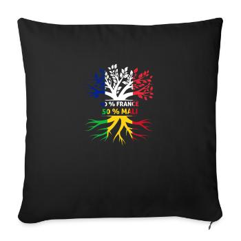 je suis d'origine mali cadeau malien malienne - Housse de coussin décorative 45 x 45 cm - noir - Devant
