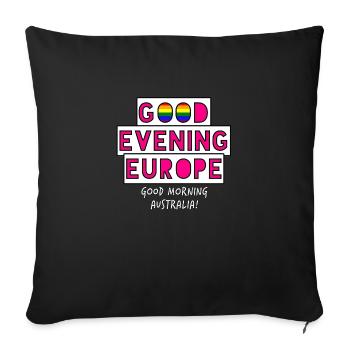 Guten Abend Europa - Sofakissenbezug 45 x 45 cm - Schwarz - Vorne