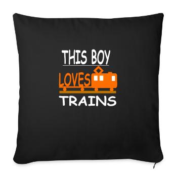 Chemin de fer - Housse de coussin décorative 45 x 45 cm - noir - Devant