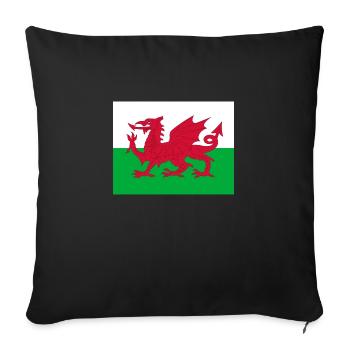 Drapeau du Pays de Galles - Housse de coussin décorative 45 x 45 cm - noir - Devant