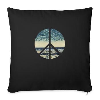 Signe de Paix Océan - Housse de coussin décorative 45 x 45 cm - noir - Devant