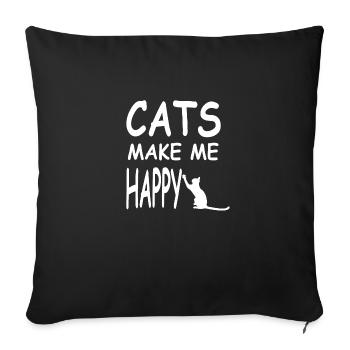 Félin - Housse de coussin décorative 45 x 45 cm - noir - Devant