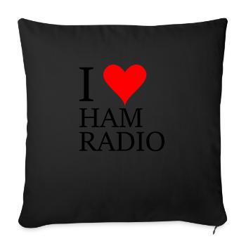 J’adore la radio amateur - Housse de coussin décorative 45 x 45 cm - noir - Devant