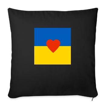 Ukraine - Housse de coussin décorative 45 x 45 cm - noir - Devant