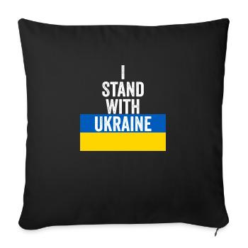 Ukraine - Housse de coussin décorative 45 x 45 cm - noir - Devant