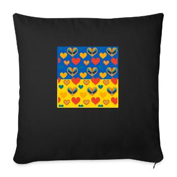 Ukraine - Housse de coussin décorative 45 x 45 cm - noir - Devant