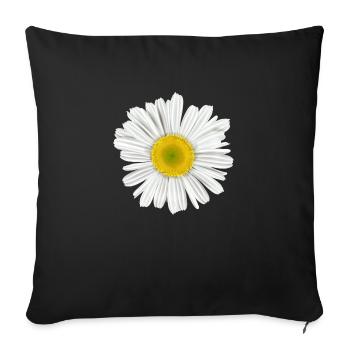 daisy flower of spring - Sofa pillowcase 17,3'' x 17,3'' (45 x 45 cm) - black - Front
