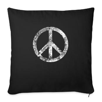 Signe de paix Pacifiste Peace Graffiti Grunge utilisé - Housse de coussin décorative 45 x 45 cm - noir - Devant