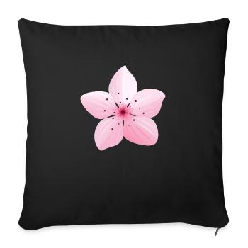 Flower Sakura Japan Spring - Sofa pillowcase 17,3'' x 17,3'' (45 x 45 cm) - black - Front