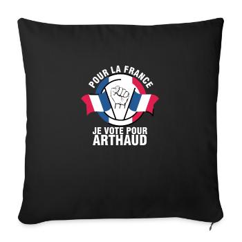 Je Vote Pour Arthaud - Nathalie Arthaud - Housse de coussin décorative 45 x 45 cm - noir - Devant