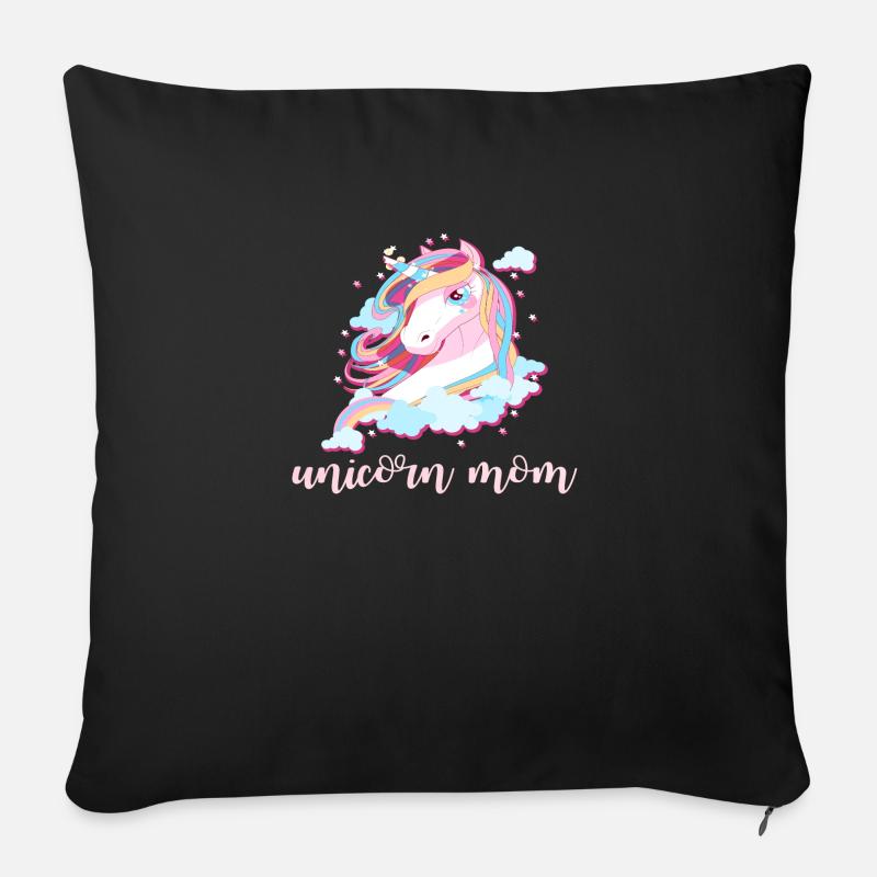 Unicorn Mom - Sofakissenbezug 45 x 45 cm - Schwarz