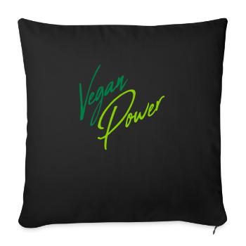 Vegan Power Handwriting - Sofa pillowcase 17,3'' x 17,3'' (45 x 45 cm) - black - Front