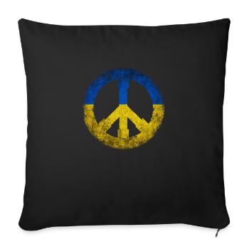 Peace sign Ukraine Stand for Ukraine Gift - Sofa pillowcase 17,3'' x 17,3'' (45 x 45 cm) - black - Front