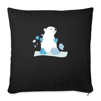 Ourson polaire - Housse de coussin décorative 45 x 45 cm - noir - Devant