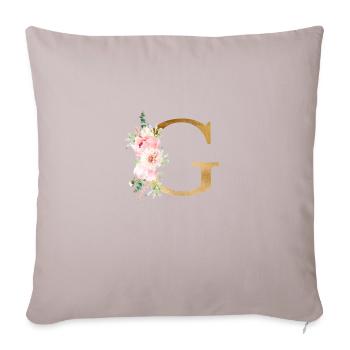 Botany Floral Monogram G - Sofa pillowcase 17,3'' x 17,3'' (45 x 45 cm) - light taupe - Front