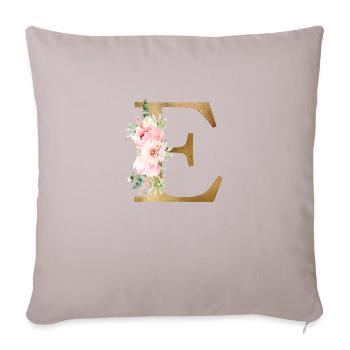 Botany Floral Monogram E - Sofa pillowcase 17,3'' x 17,3'' (45 x 45 cm) - light taupe - Front