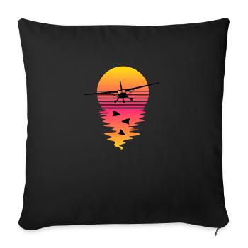 Synthwave Flight - Sofakissenbezug 45 x 45 cm - Schwarz - Vorne
