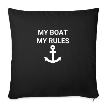 Boat - Sofa pillowcase 17,3'' x 17,3'' (45 x 45 cm) - black - Front