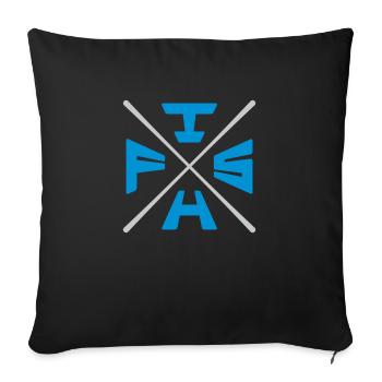 Cross Fish Logo - Sofa pillowcase 17,3'' x 17,3'' (45 x 45 cm) - black - Front