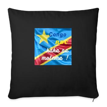 Congo RDC kaka na motema ! - Housse de coussin décorative 45 x 45 cm - noir - Devant
