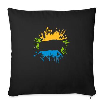 Insert blobs of text - Sofa pillowcase 17,3'' x 17,3'' (45 x 45 cm) - black - Front