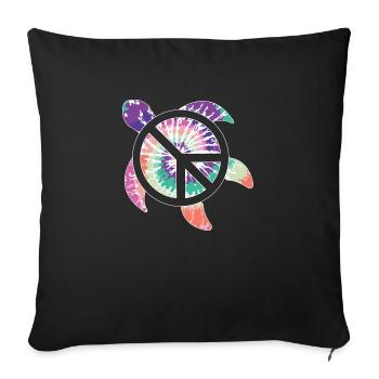 Peace Turtle - Sofa pillowcase 17,3'' x 17,3'' (45 x 45 cm) - black - Front