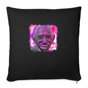 Mahatma Gandhi - Housse de coussin décorative 45 x 45 cm - noir - Devant