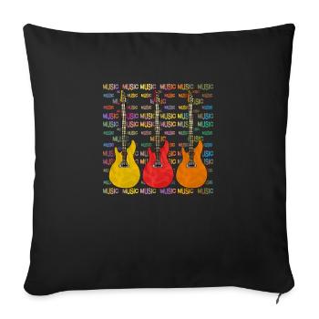 Gitarren - Sofakissenbezug 45 x 45 cm - Schwarz - Vorne