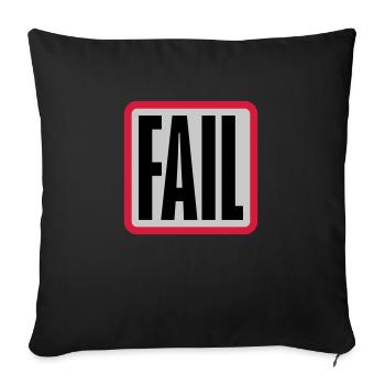 Button Fail Logo - Sofa pillowcase 17,3'' x 17,3'' (45 x 45 cm) - black - Front