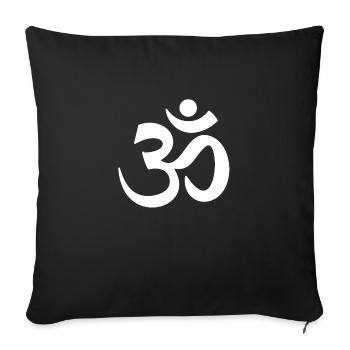ohm signe blanc om yoga - Housse de coussin décorative 45 x 45 cm - noir - Devant