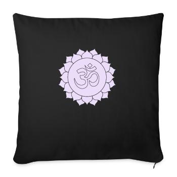 ohm sign lilac purple light - Sofa pillowcase 17,3'' x 17,3'' (45 x 45 cm) - black - Front