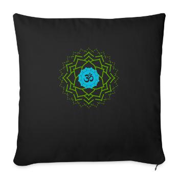 ohm signe vert bleu yoga - Housse de coussin décorative 45 x 45 cm - noir - Devant