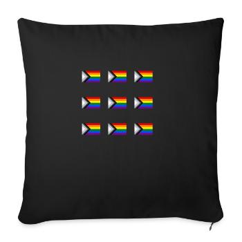 Drapeau de la Fierté du Progrès - Housse de coussin décorative 45 x 45 cm - noir - Devant