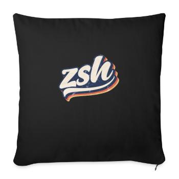 zsh | zshell | Z shell - Sofa pillowcase 17,3'' x 17,3'' (45 x 45 cm) - black - Front