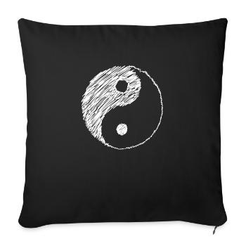 Yin Yang Symbol Doodle - Sofa pillowcase 17,3'' x 17,3'' (45 x 45 cm) - black - Front