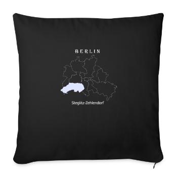 Map Berlin Steglitz Zehlendorf Map - Sofa pillowcase 17,3'' x 17,3'' (45 x 45 cm) - black - Front