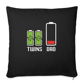 Dad Twins Battery Energy Power - Sofa pillowcase 17,3'' x 17,3'' (45 x 45 cm) - black - Front