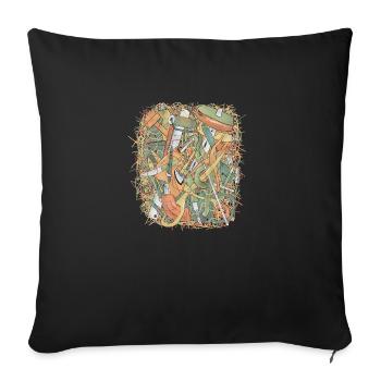 Outils de création. - Housse de coussin décorative 45 x 45 cm - noir - Devant