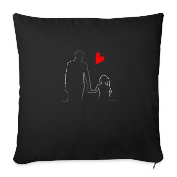 Father and his DAUGHTER - Sofa pillowcase 17,3'' x 17,3'' (45 x 45 cm) - black - Front