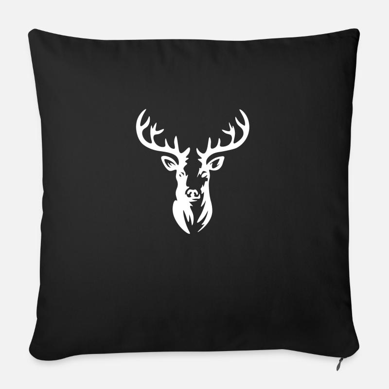 Hirschkopf modern - Sofakissenbezug 45 x 45 cm - Schwarz