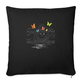 In the objective - Sofa pillowcase 17,3'' x 17,3'' (45 x 45 cm) - black - Front