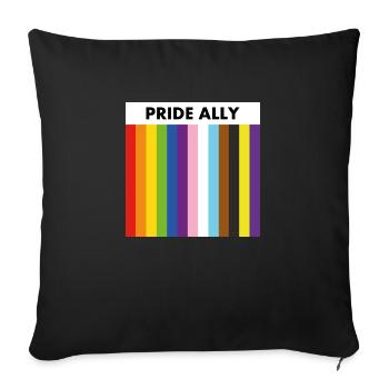 Pride Allyship Gay Pride Ally inklusive Flagge - Sofakissenbezug 45 x 45 cm - Schwarz - Vorne