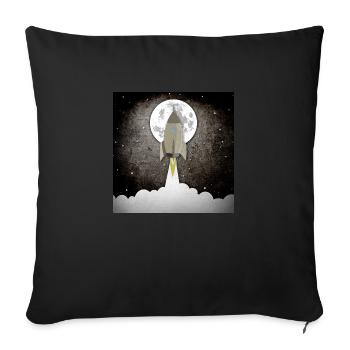 Décollage d’une vieille fusée - Housse de coussin décorative 45 x 45 cm - noir - Devant