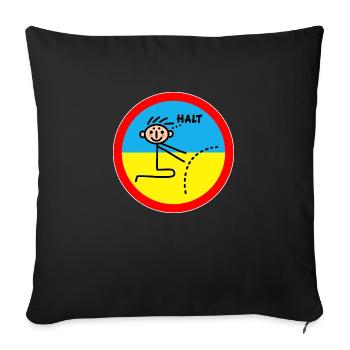 Grenzen setzen Halt - Grenze zur Ukraine Tabu - Sofakissenbezug 45 x 45 cm - Schwarz - Vorne
