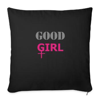 GOOD GIRL - Sofa pillowcase 17,3'' x 17,3'' (45 x 45 cm) - black - Front