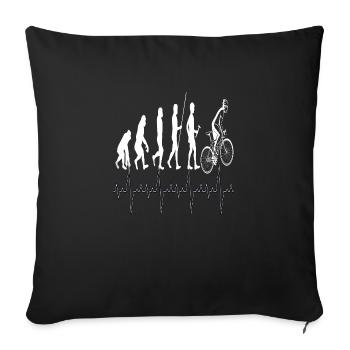 Evolution Radfahrer , cooles Fahrrad Design - Sofakissenbezug 45 x 45 cm - Schwarz - Vorne
